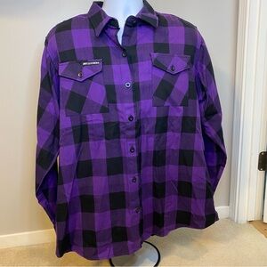 Hot Leathers Women's Purple & Black Flannel Long Sleeve Shirt - XXL - FLL3003